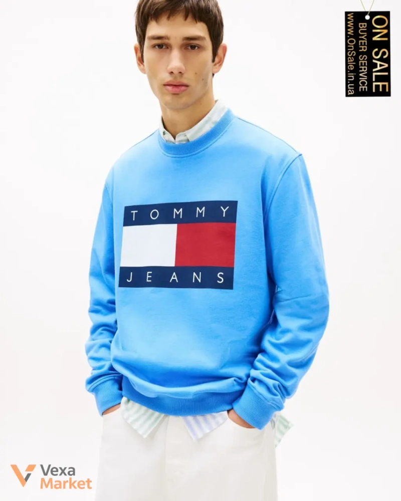 Чоловічий світшот Tommy Hilfiger з логотипом-прапором — фото 3