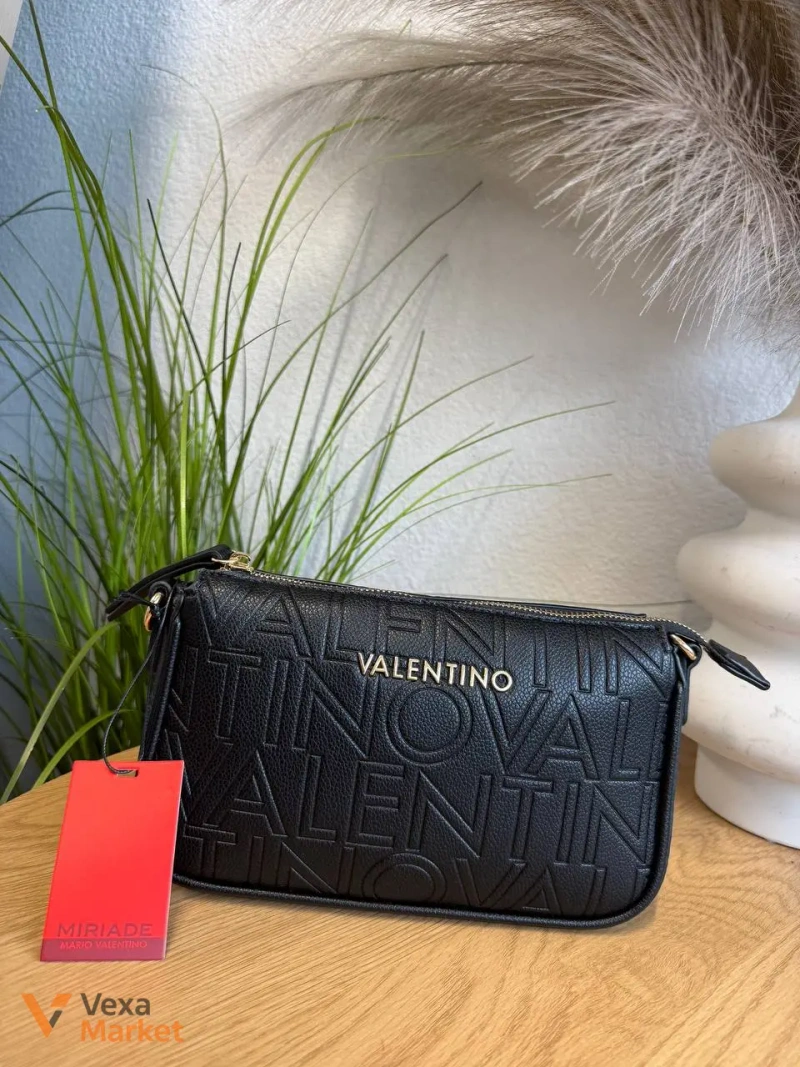 Чорна сумочка VALENTINO з тисненням — фото 3