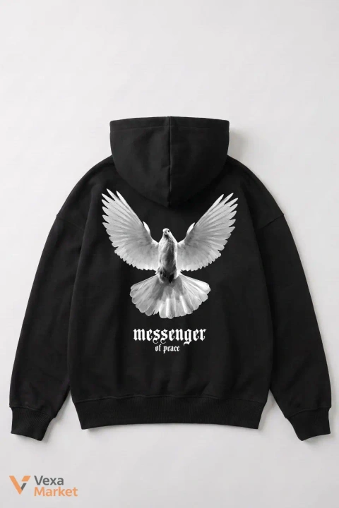 Чорне худі «Messenger of Peace» розмір M