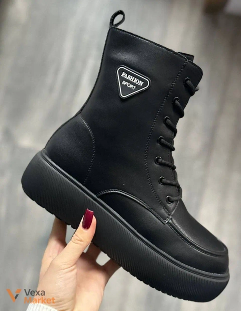 Чорні черевики на платформі "Fashion Sport"