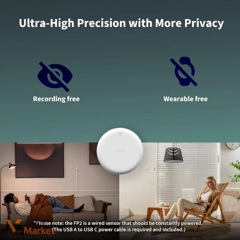Датчик присутності Aqara Presence Sensor FP2 Kit — фото 2
