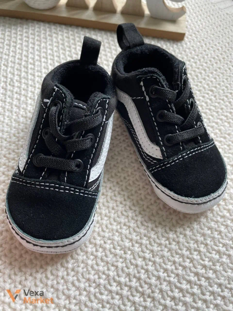 Дитячі пінетки Vans Old Skool чорні розмір 19 (10.5 см)