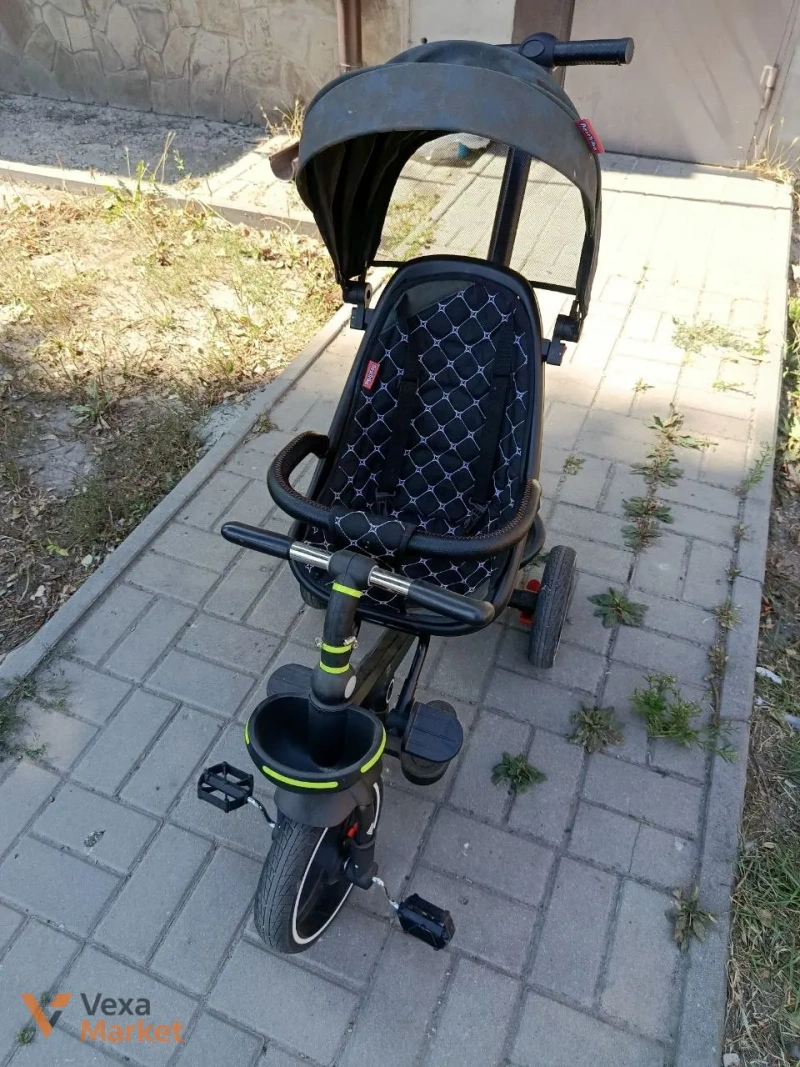 Дитячий велосипед-коляска з регульованою ручкою — фото 8