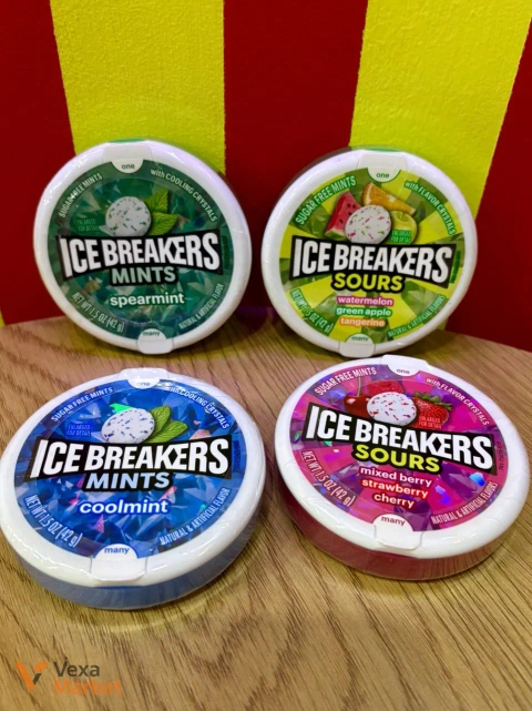 Драже Ice Breakers без цукру (42г) - Berry Sours, Classic Fruit Sours, Coolmint, Spearmint Mints