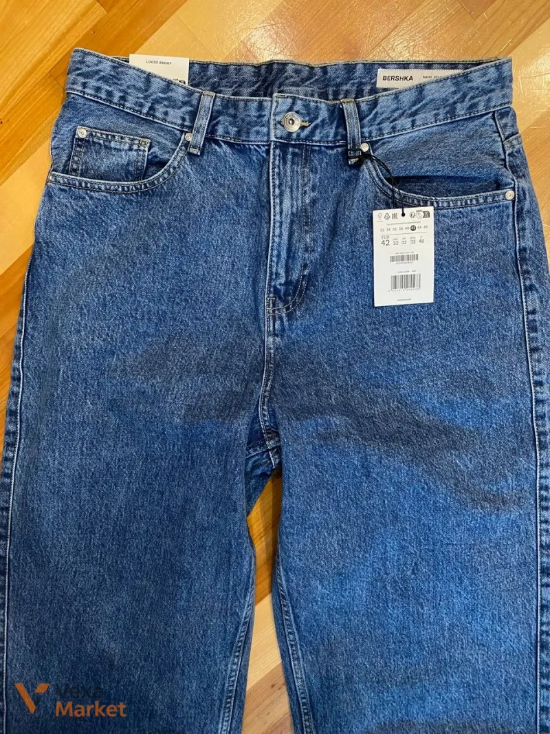 Джинси Bershka Loose Baggy сині розмір 40 — фото 2