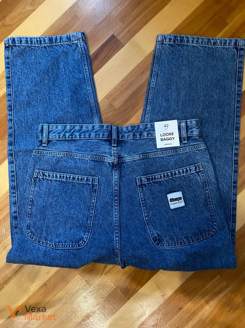 Джинси Bershka Loose Baggy сині розмір 40 — фото 3