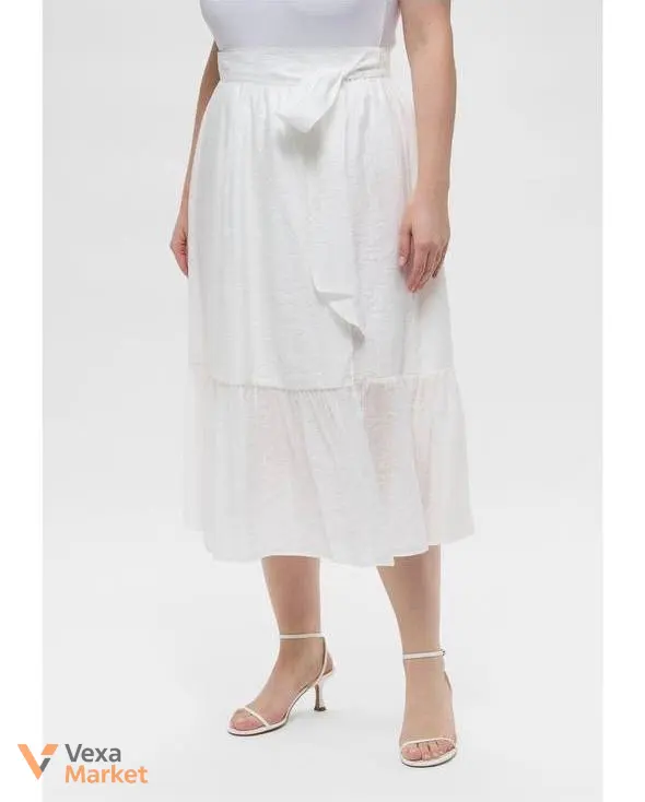 Елегантна біла спідниця міді H&M UK 16 — фото 2