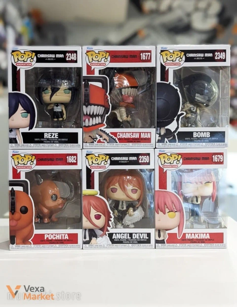 Фігурки Funko POP "Chainsaw Man" та "Demon Slayer"