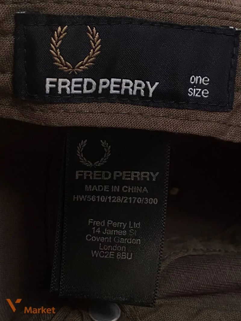 Fred Perry кепка коричневая/бежевая — фото 4