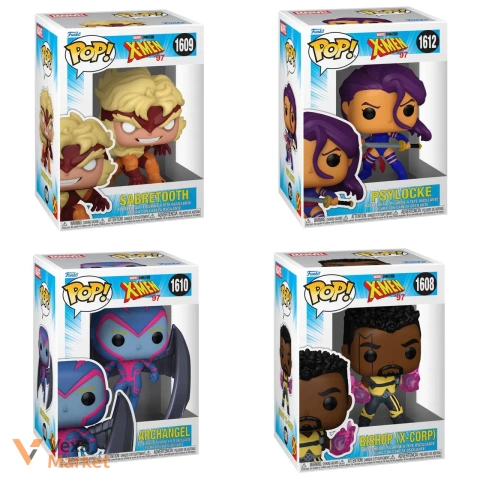 Funko Pop! X-Men Sabertooth, Psylocke, Archangel, Bishop (X-Corp)