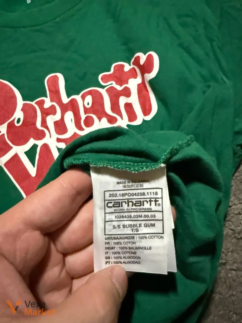 Футболка Carhartt WIP зелена розмір S — фото 4