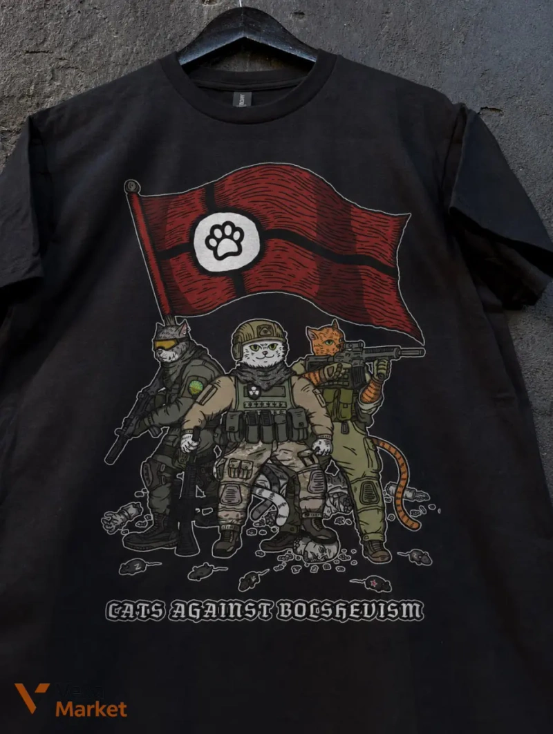 Футболка "CATS AGAINST BOLSHEVISM" — фото 2