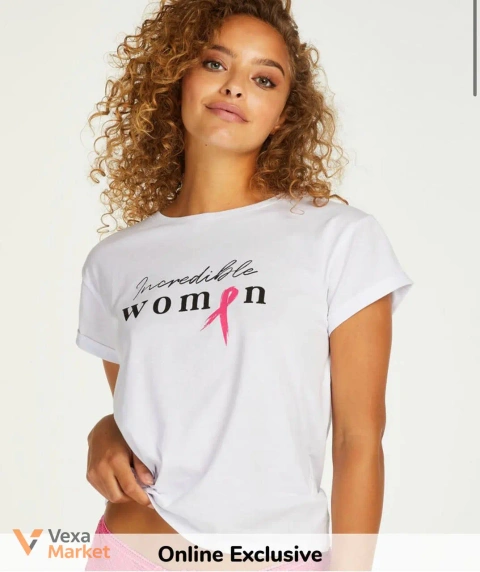 Футболка Hunkemoller жіноча біла з написом "Incredible women"