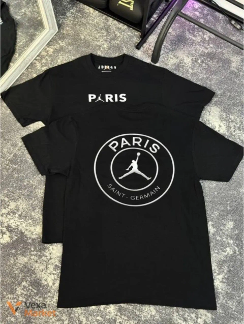 Футболка Jordan & PSG Paris Saint-Germain чорна розмір М