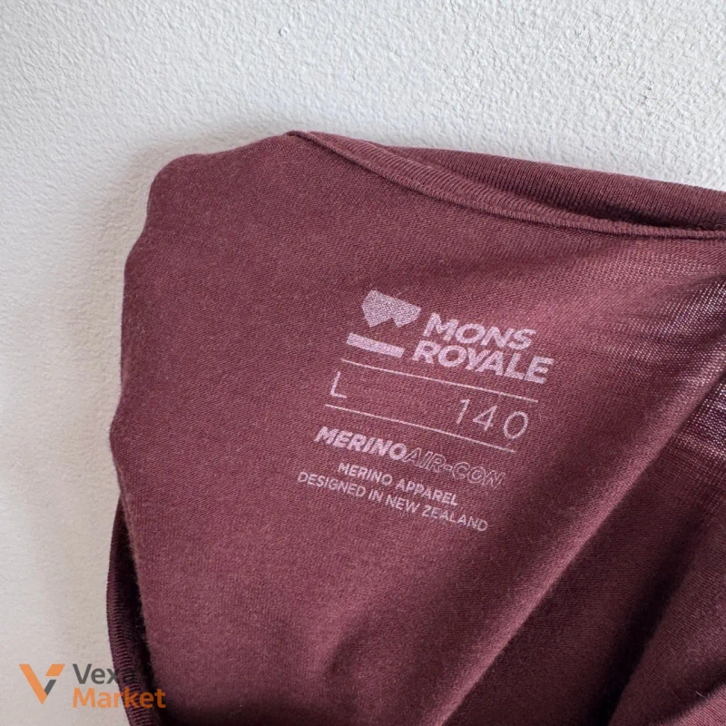 Футболка Mons Royale Icon Merino Air-Con L бордова — фото 7