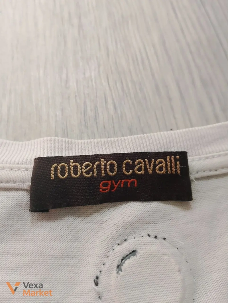 Футболка Roberto Cavalli с принтом тигра и цветов, размер M-L — фото 2