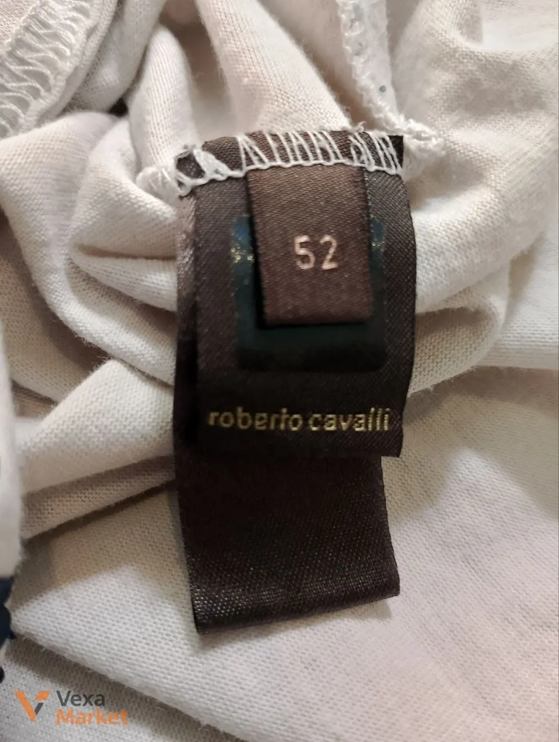 Футболка Roberto Cavalli с принтом тигра и цветов, размер M-L — фото 8