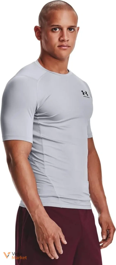 Футболка Under Armour HeatGear Compression Short-Sleeve чоловіча сіра розмір L