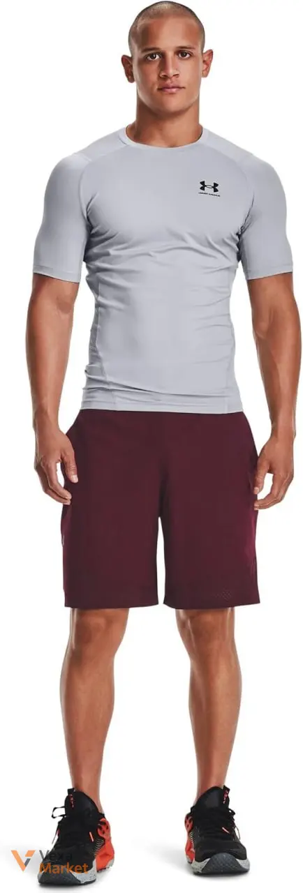 Футболка Under Armour HeatGear Compression Short-Sleeve чоловіча сіра розмір L — фото 2