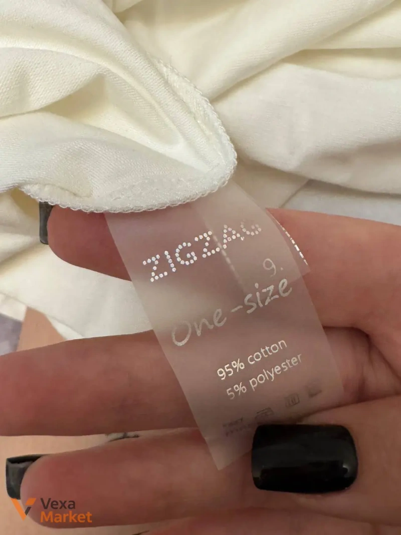 Футболка ZIGZAG біла з логотипом зі стразів one-size — фото 4
