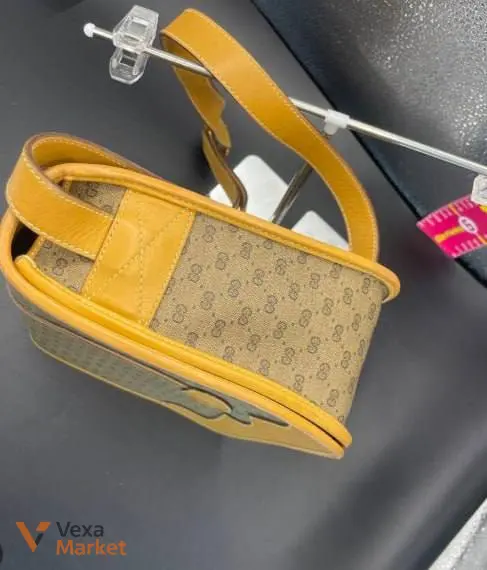 Gucci Micro GG Supreme Web Sherry Line Bag PVC Beige with Yellow Leather Trim — фото 2