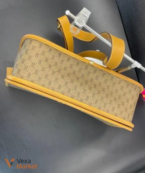Gucci Micro GG Supreme Web Sherry Line Bag PVC Beige with Yellow Leather Trim — фото 4