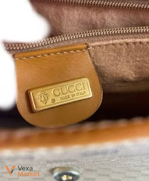 Gucci Micro GG Supreme Web Sherry Line Bag PVC Beige with Yellow Leather Trim — фото 6