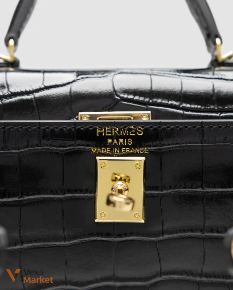 Hermes Kelly 20 Mini II Alligator Black/Gold — фото 3
