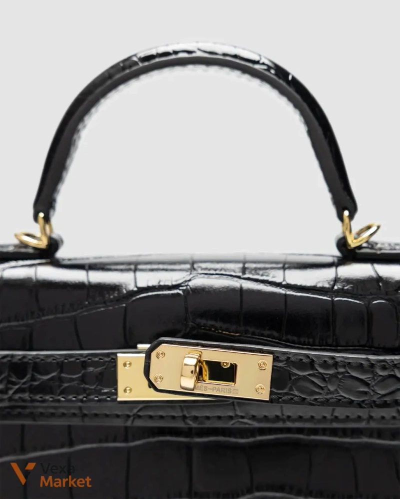 Hermes Kelly 20 Mini II Alligator Black/Gold — фото 5