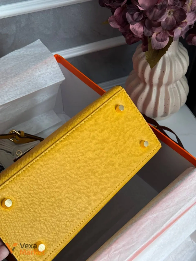 Hermes Kelly Camel сумка жіноча шкіряна 25 х 19 х 10 см — фото 5
