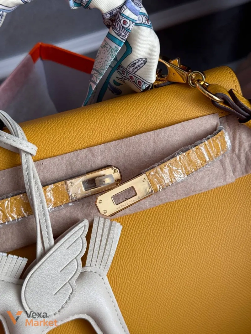 Hermes Kelly Camel сумка жіноча шкіряна 25 х 19 х 10 см — фото 6