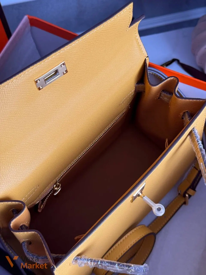 Hermes Kelly Camel сумка жіноча шкіряна 25 х 19 х 10 см — фото 8