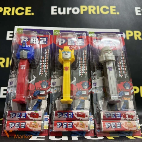 Іграшки PEZ Трансформери (Оптимус Прайм, Бамблбі, Мегатрон)