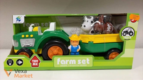 Іграшковий трактор з причепом та фігурками тварин "Farm Set"