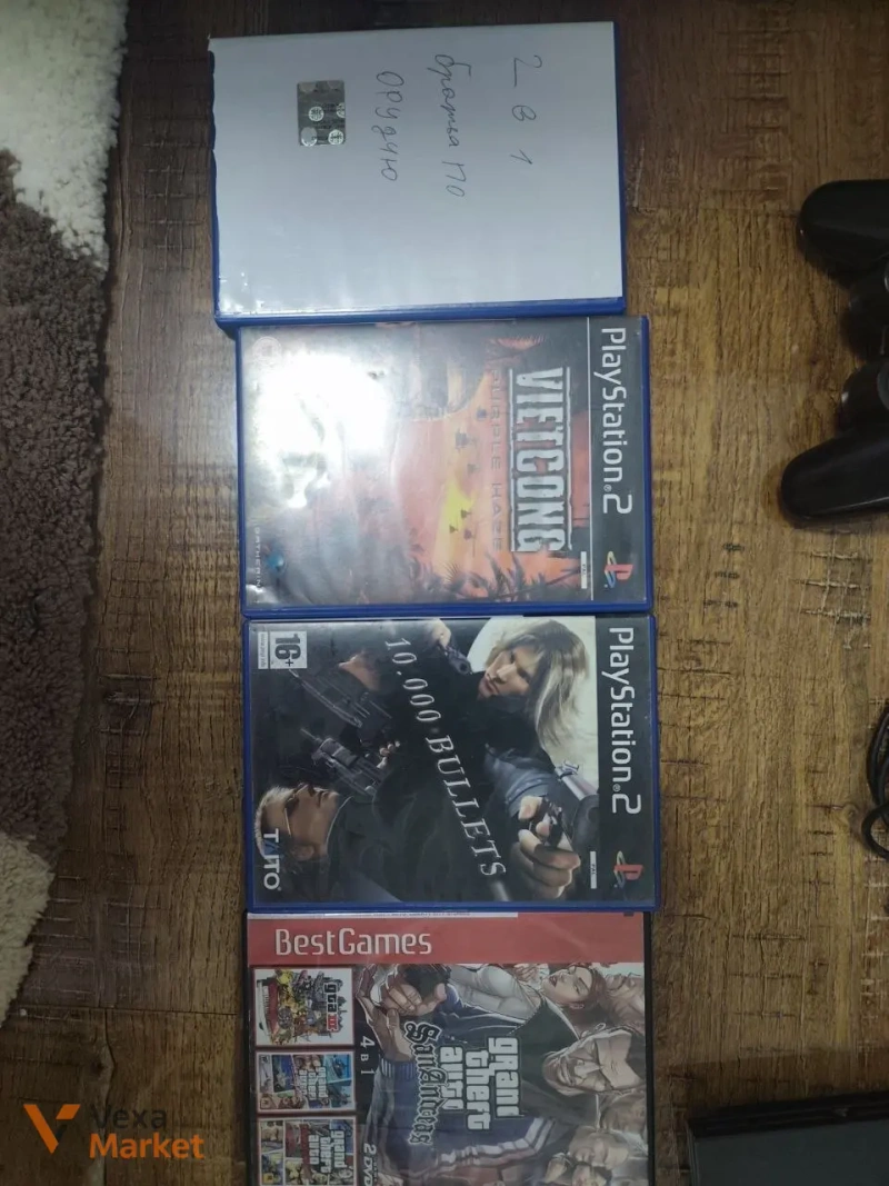 Ігрова приставка Sony PlayStation 2 Slim з Dualshock 2 та 4 дисками — фото 6