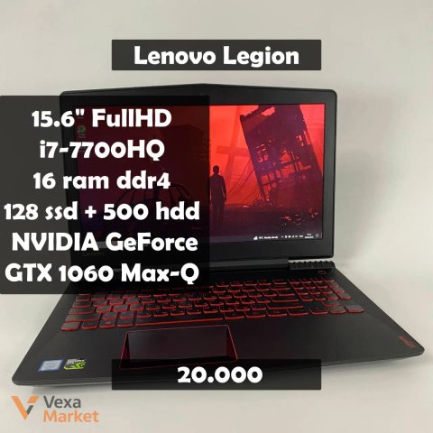 Ігровий ноутбук Lenovo Legion Y520-15IKBM Intel Core i7-7700HQ/16GB DDR4/SSD 128GB + HDD 500GB/NVIDIA GeForce GTX 1060 Max-Q 6GB