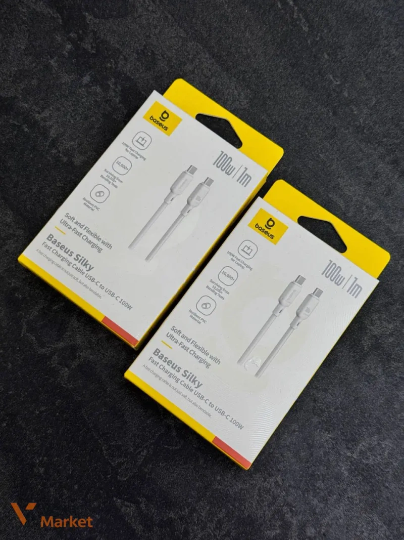 Кабель Baseus Silky Series Fast Charging Type-C to Type-C 100W (1m)