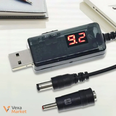 Кабель живлення USB на DC 5V, 9V, 12V з дисплеєм та перемикачем