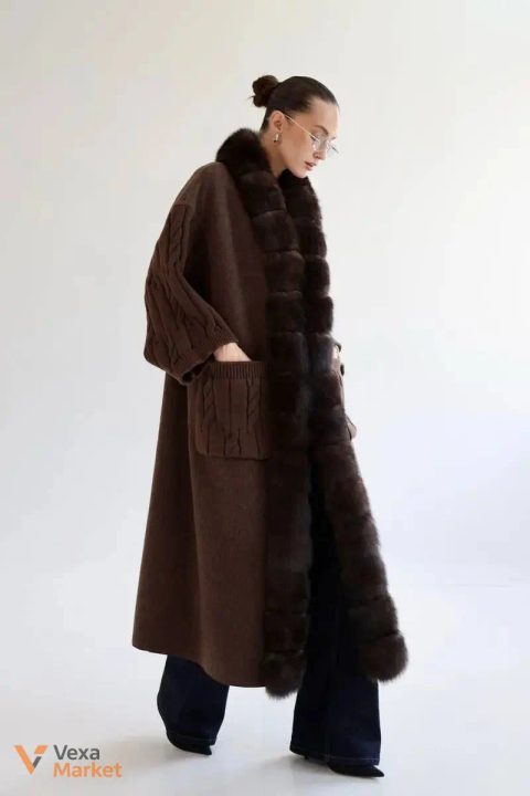 Кардиган-пальто Max Mara з кашеміру з хутром