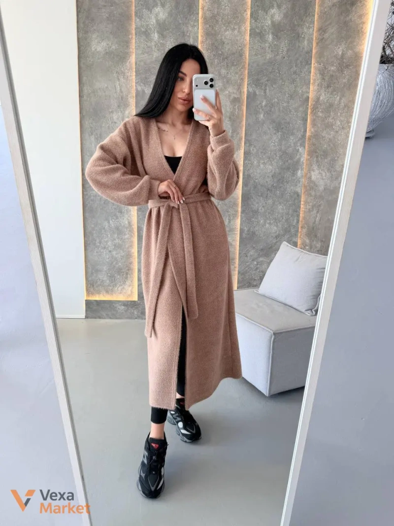 Кардиган з альпаки молочного кольору, розмір one size 42/46