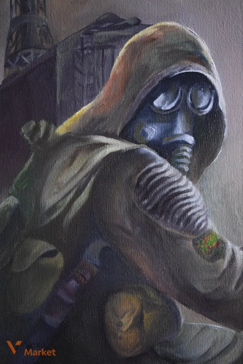 Картина за мотивами гри STALKER, ручна робота, олійні фарби, 45x60 см — фото 6