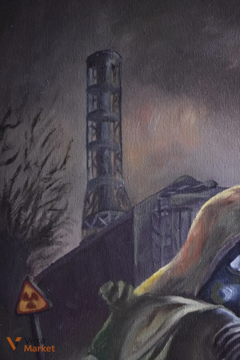Картина за мотивами гри STALKER, ручна робота, олійні фарби, 45x60 см — фото 7