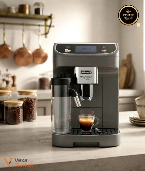 Кавомашина DeLonghi Magnifica Plus з сенсорним дисплеєм