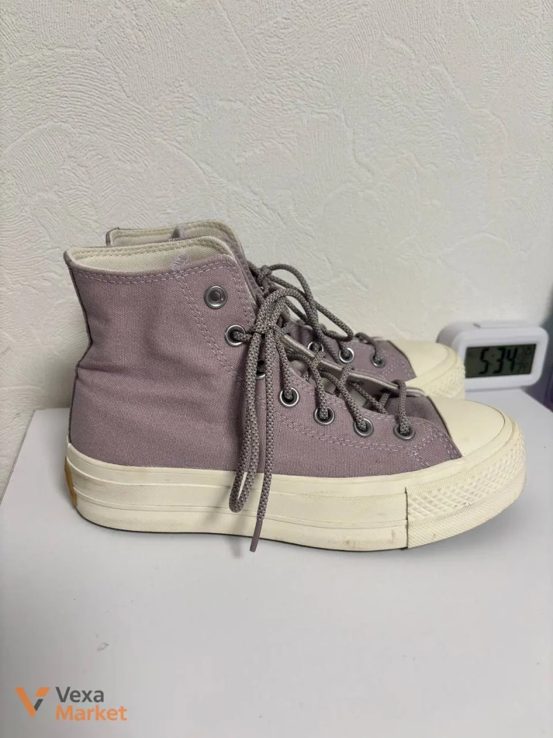 Кеди Converse Chuck Taylor All Star високі сіро-бузкові розмір 37 — фото 2
