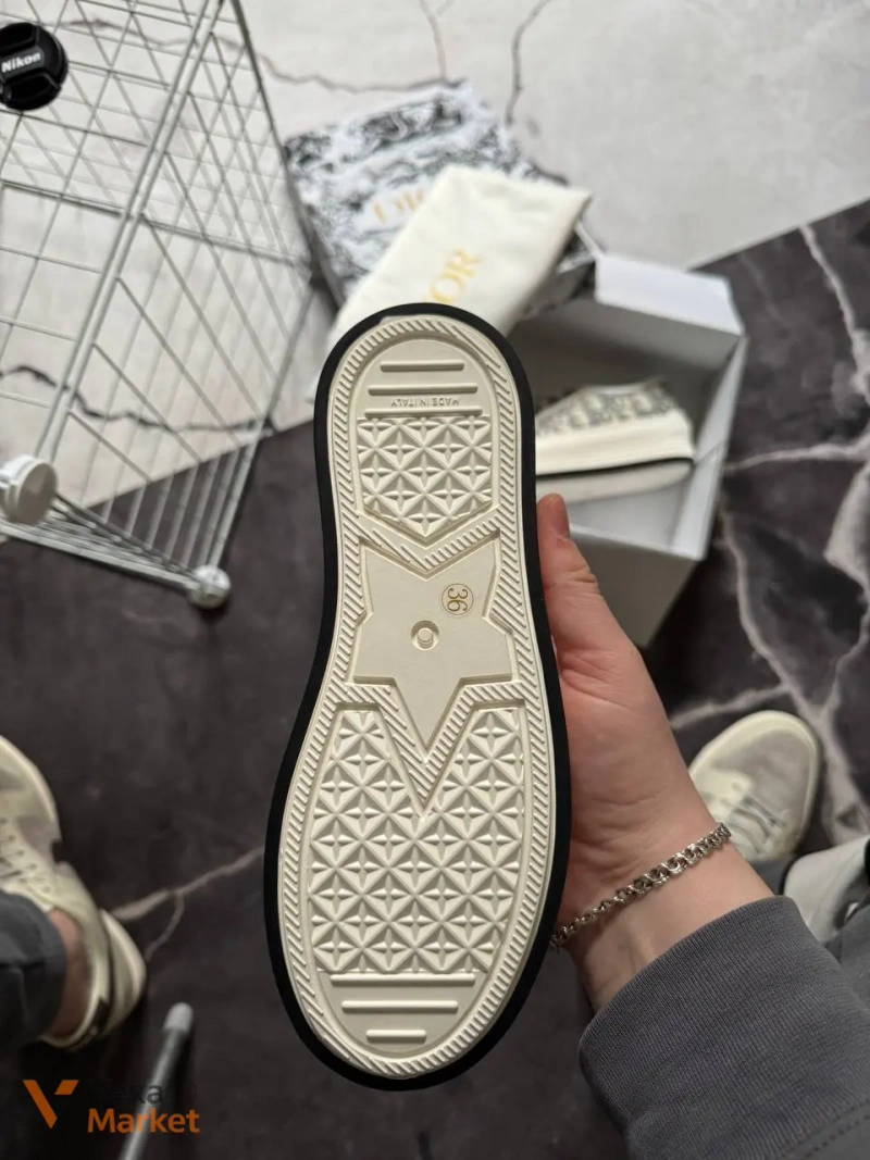 Кеди Dior B23 White Grey Platform Premium — фото 4