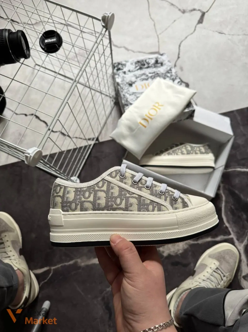 Кеди Dior B23 White Grey Platform Premium — фото 6
