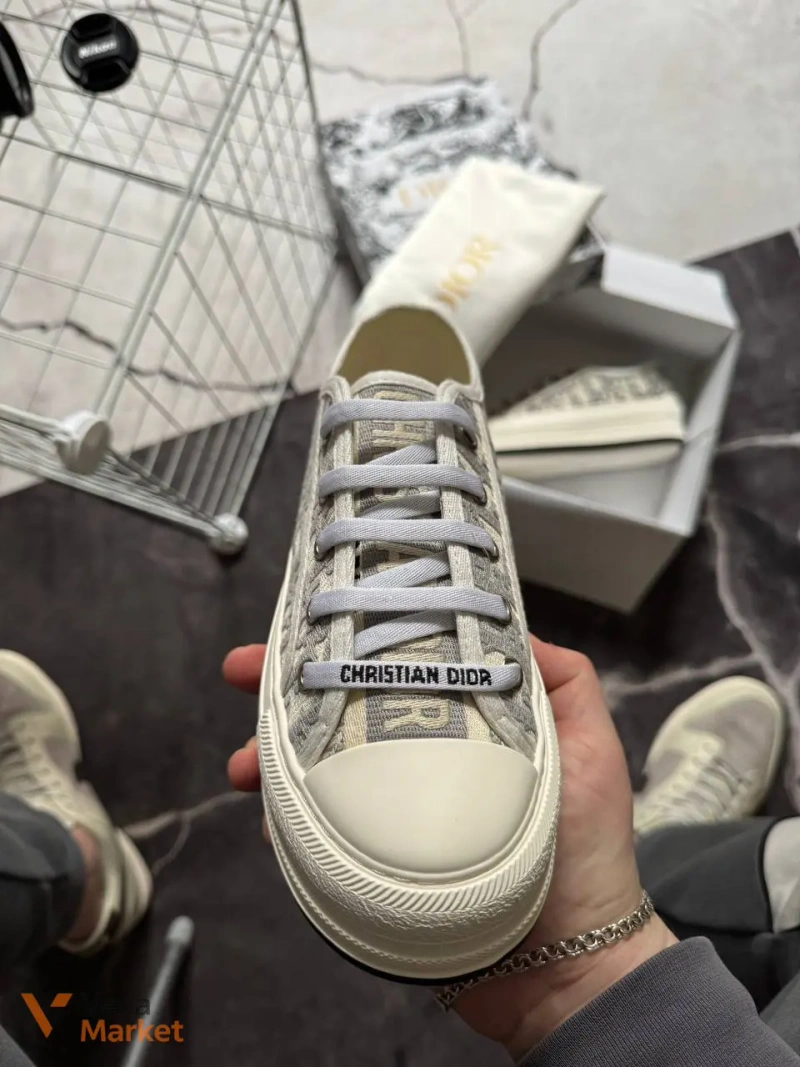 Кеди Dior B23 White Grey Platform Premium — фото 7