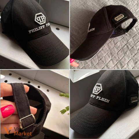 Кепка Philipp Plein чорна 100% котон
