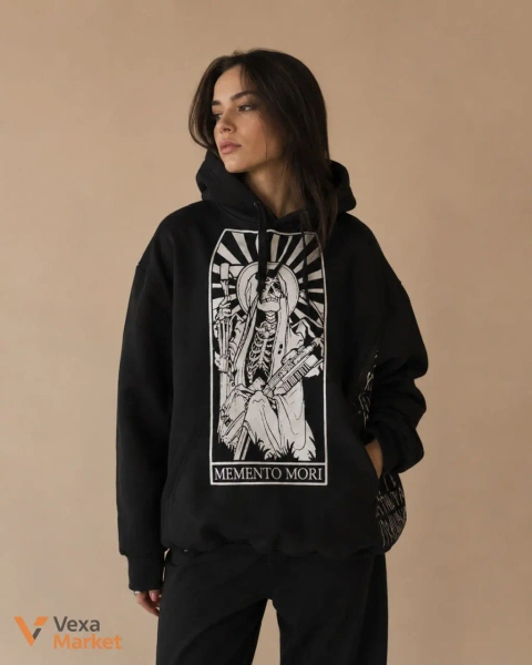 Худі Memento Mori оверсайз чорне