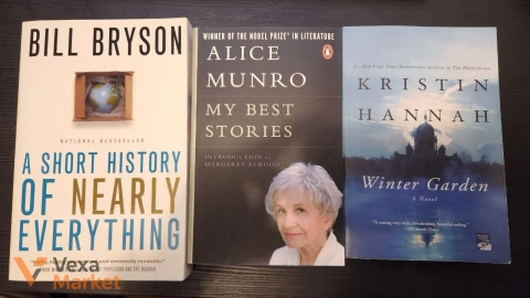 Книги англійською мовою: "A short history of nearly everything", "My best stories", "Winter garden"